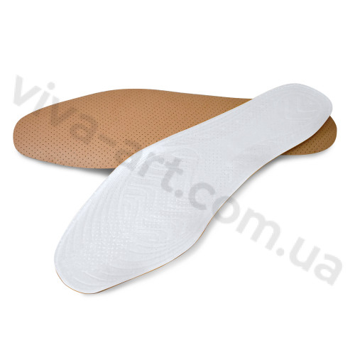 Стельки из геля покрыты кожей для усталых ног, универсальный размер, пара.